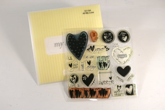 My Acrylic Stamp Set – All My Love - Paper Craft & Mixed Media Use
