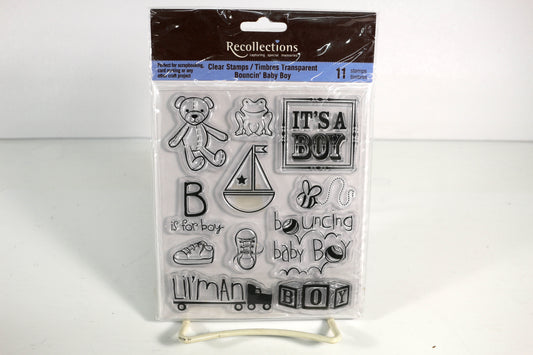 Acrylic Stamp Set – Bouncin Baby Boy - Paper Craft & Mixed Media Use