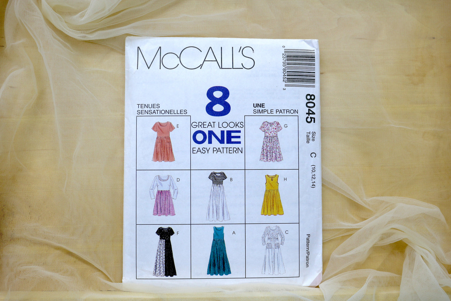 McCalls 8045 Misses Dress Sewing Pattern size- 10-14