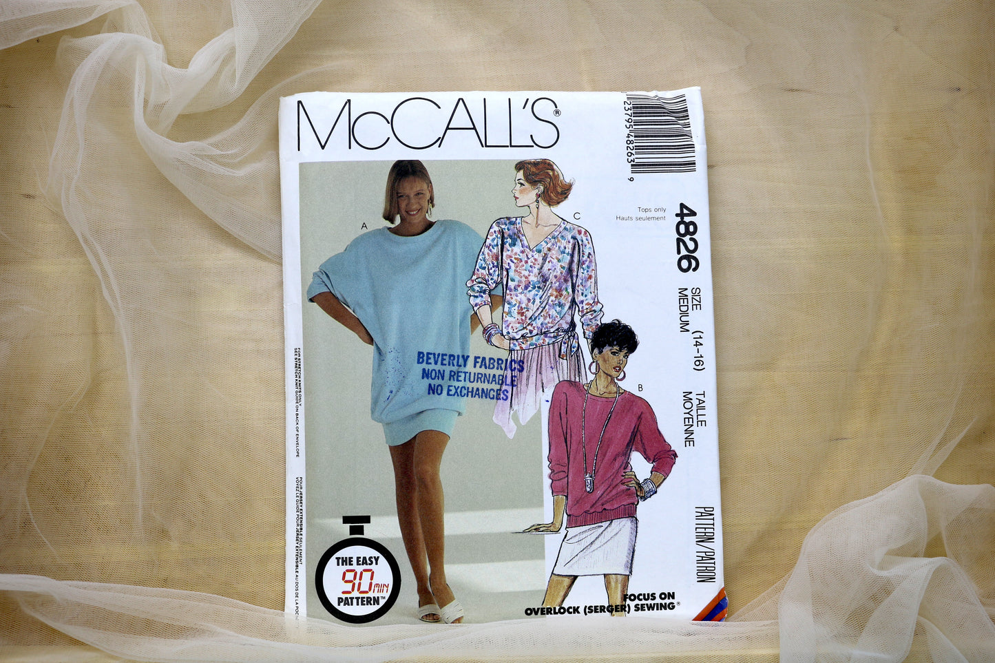 McCalls 4826 Misses Dress or Top Sewing Pattern size- 14-16