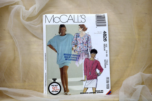 McCalls 4826 Misses Dress or Top Sewing Pattern size- 14-16