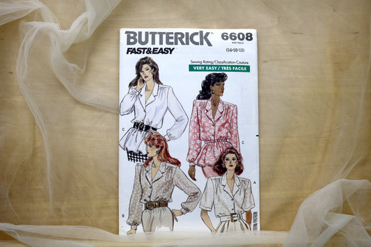 Butterick 6608 Misses Blouse Sewing Pattern size- 14-18