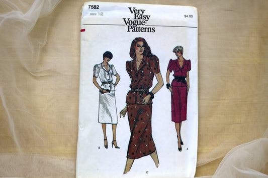 Vogue 7582 Misses Dress Sewing Pattern size- 12