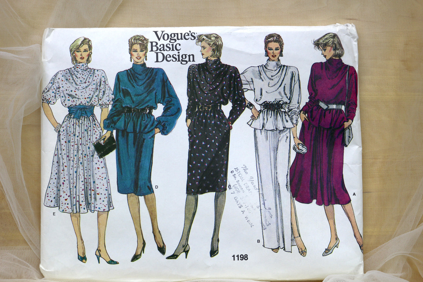 Vogue 1198 Misses Dress, Top & Skirt Sewing Pattern size 8-18