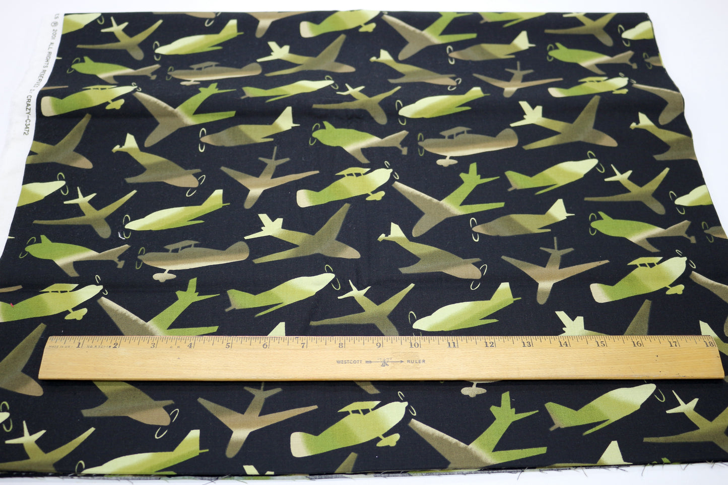 Camo Airplanes Cotton Fabric 44" x 2 yards - Sewing & Creative Projects