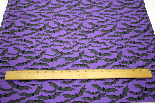 Bats in the Purple Sky Cotton Fabric 44" x 2 yards - Sewing & Creative Projects