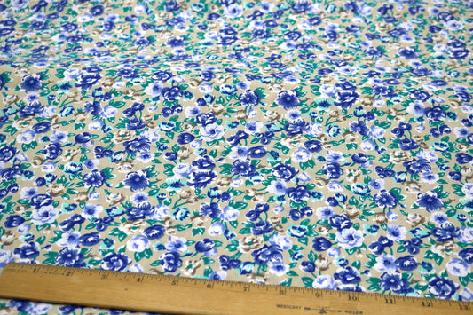 Beige Flower Garden Cotton Fabric 60 x 3.5 yd  - Sewing & Creative Projects