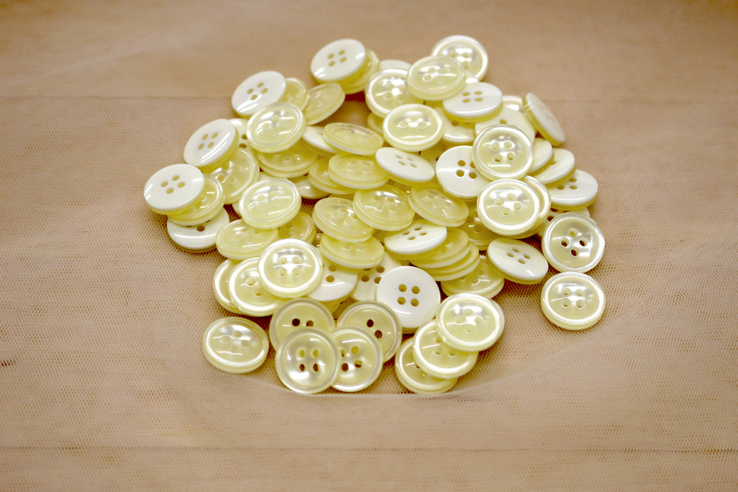 Butter Yellow Plastic Buttons – Mixed Size Sewing Lot