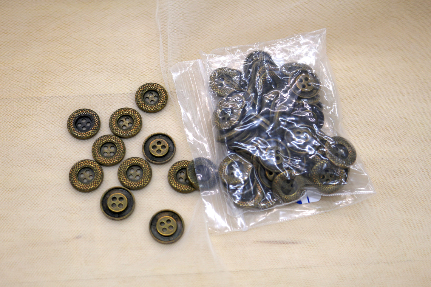 Antique Brass Metal Buttons – Textured