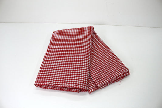 Red and White Gingham Cotton Blend Fabric 45" x 4 yds  - Sewing & Creative Projects