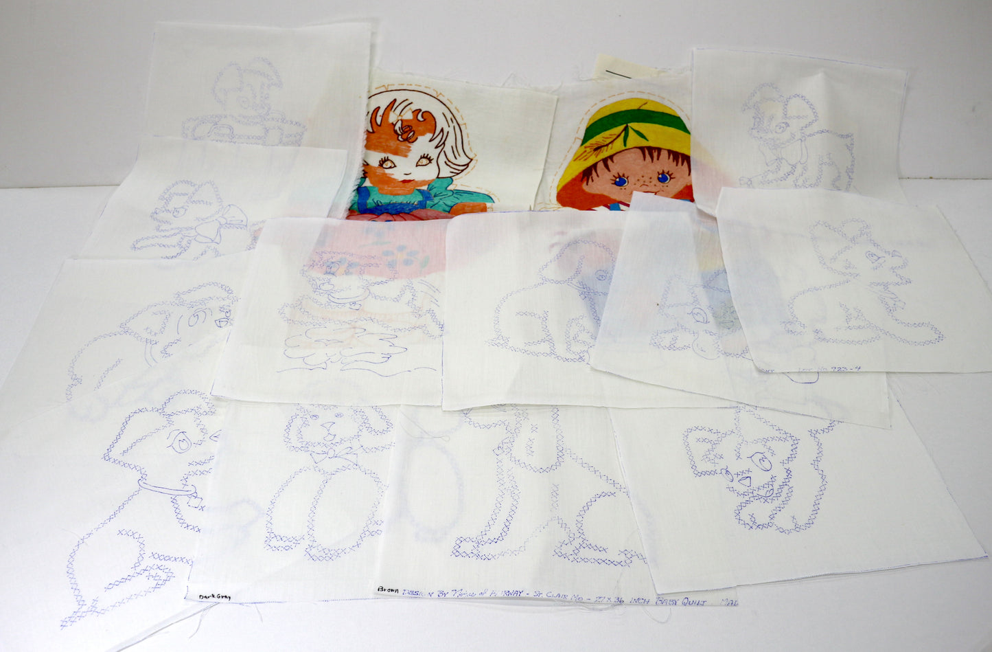 Vintage Stitchery Panel Bundle – Storybook Dolls & Animals