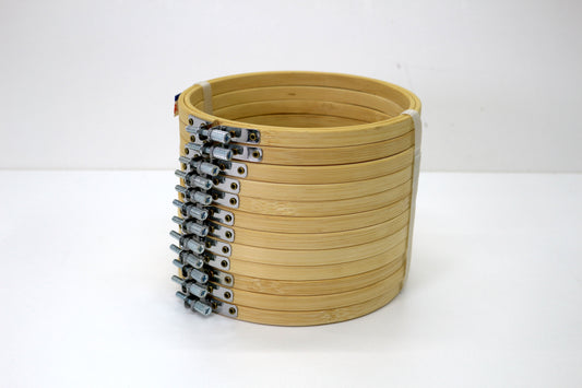 Bamboo Embroidery Hoops – 6” Round (Set of 12)