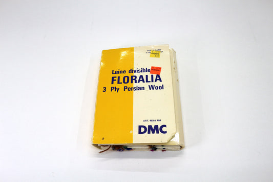 Vintage DMC Floralia 3 Ply Persian Wool Sample Booklet | Needlepoint Yarn Color Card | Embroidery Reference
