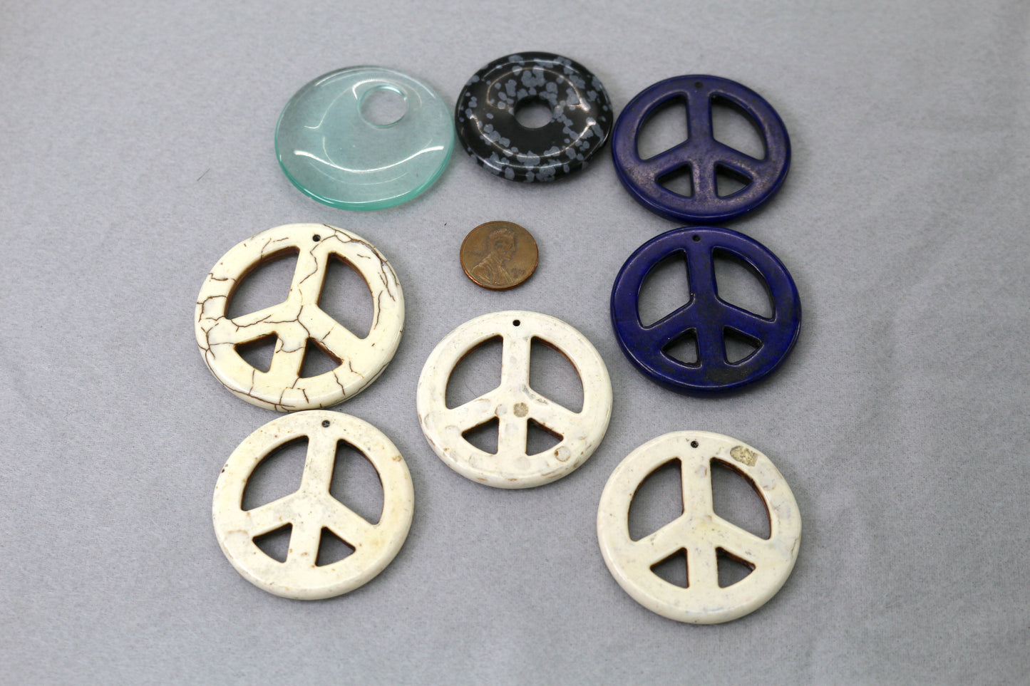Peace Sign Pendant Bundle | Boho Jewelry Making Destash | Mixed Materials