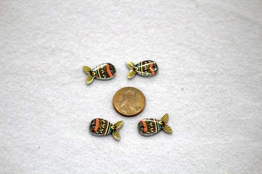 Colorful Fish Charms | Enamel Style Jewelry Findings | Tiny Ocean-Themed Pendants