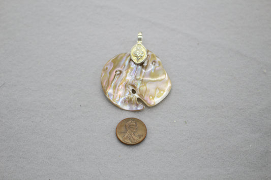 Abalone Shell Pendant | Iridescent Ocean Charm | Jewelry Supply