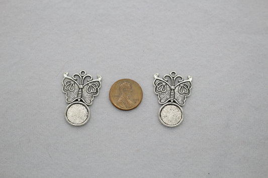 Butterfly Cabochon Settings | Silver Pendant Blanks | Jewelry Making Supply