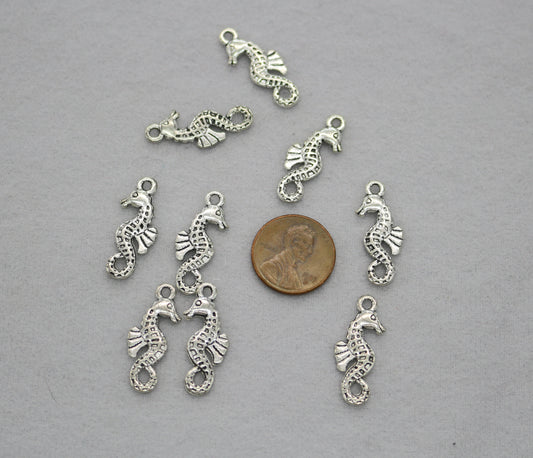 Silver Seahorse Charms | Ocean Jewelry Findings | Nautical Craft Supplies