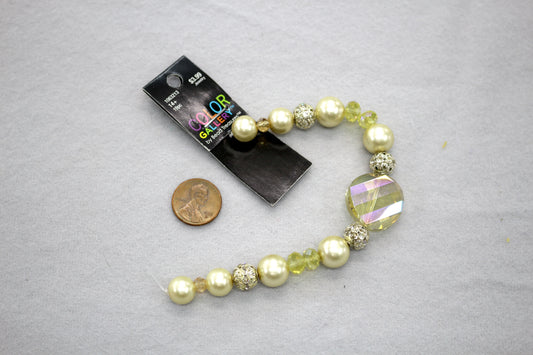 Lemon Pearl Bead Strand | Faceted Accent Beads | Jewelry Making Supply