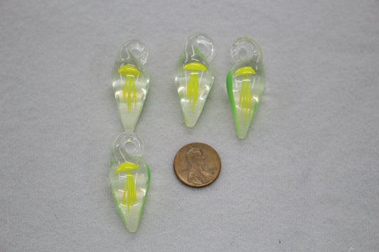 Glass Jellyfish Pendants | Lampwork Ocean Charms | Handmade Style Jewelry Supplies