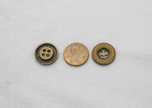 Antique Brass Metal Buttons – Textured
