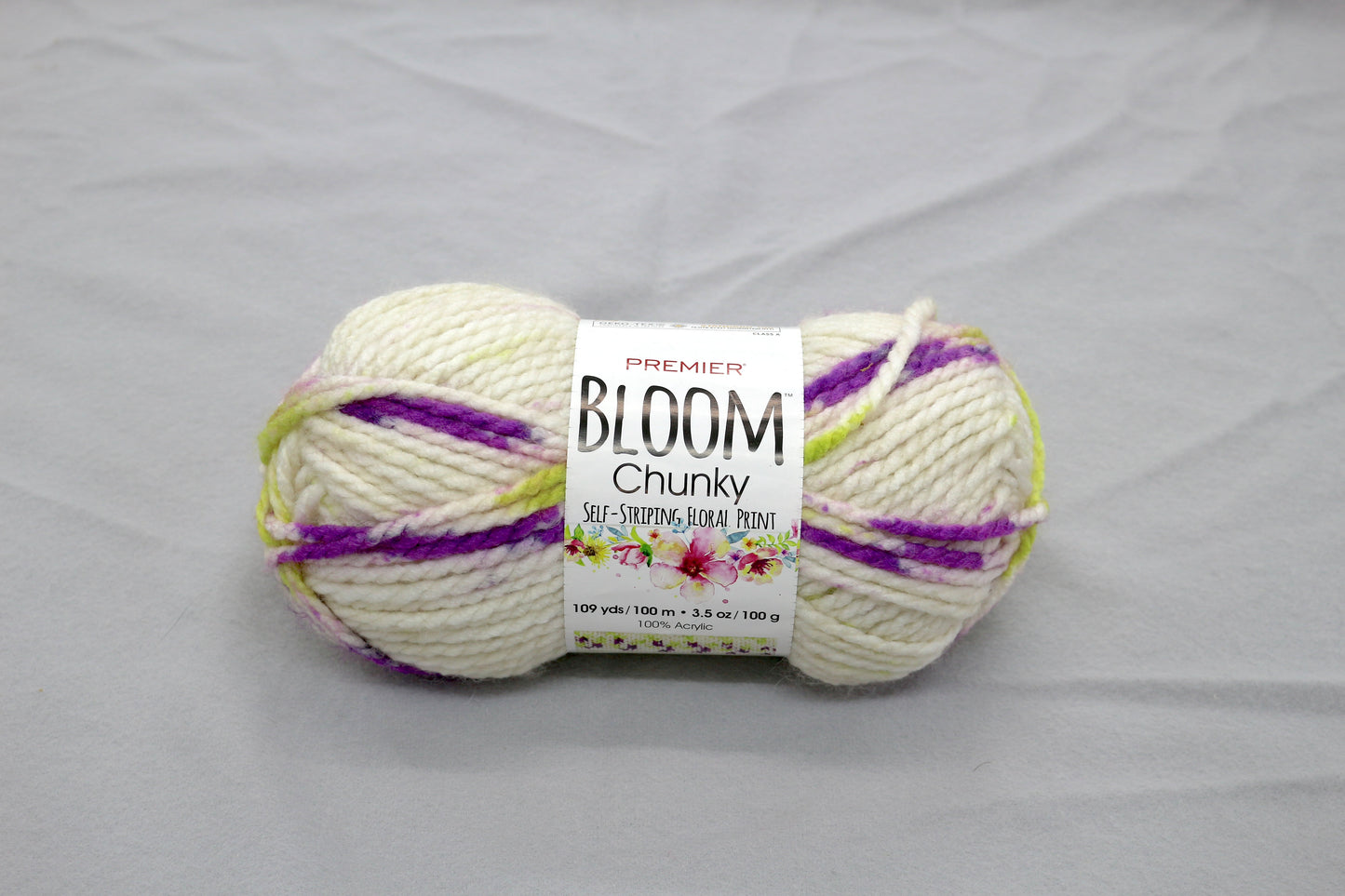 Premier Bloom Chunky Yarn – Self Striping Floral Print – Chunky Acrylic Yarn –