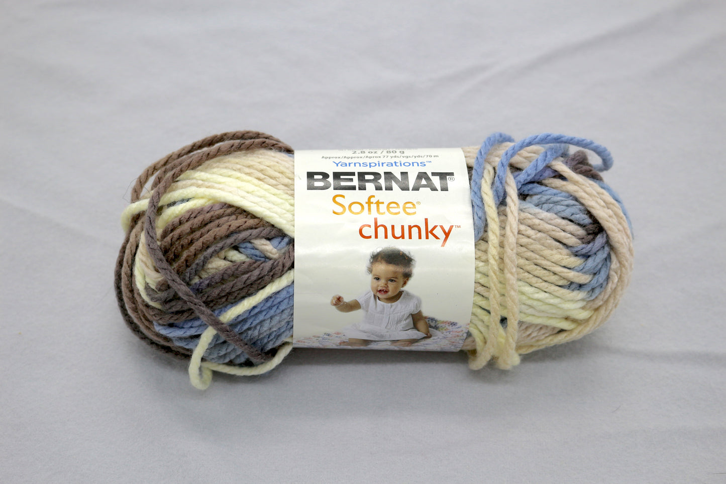 Bernat Softee Chunky Yarn – Variegated Pastel – Bulky Weight – 2.8 oz Skein
