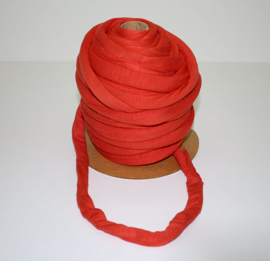 Terra Cotta Knit Trim on Roll – Stretch Fabric Tubing Trim – Burnt Orange Sewing & Craft Supply