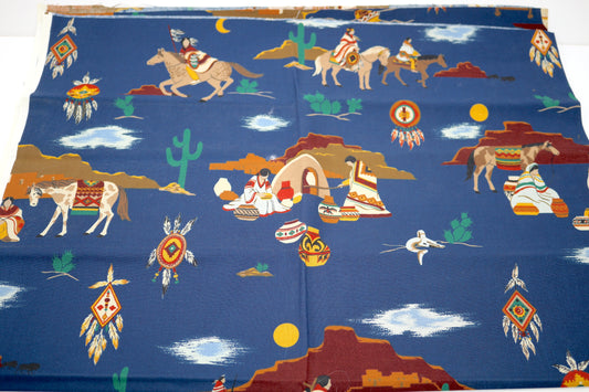 Native American Theme Cotton Fabric 45" x 33"