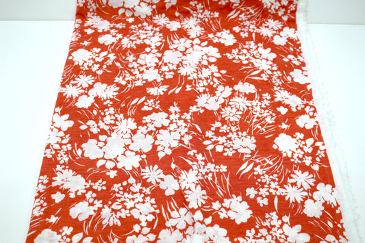 Terra Cotta Knit with Flower Design 60" x 1 yd