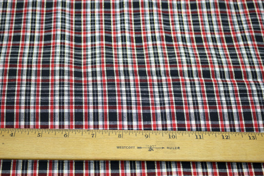 Red & Gold Plaid Cotton Fabric 44" x 3 yds