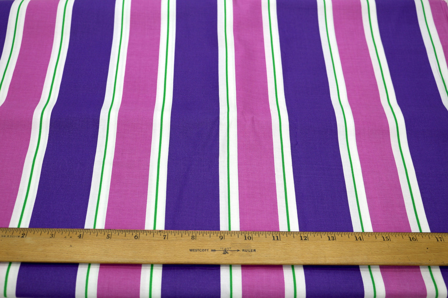 Purple and Pink Stripe Cotton Fabric 46" x 3 yds