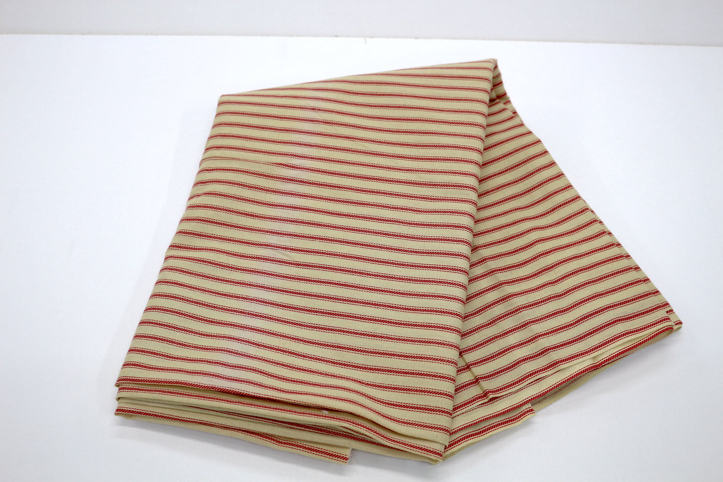 Sunstained Faux Red Ticking Cotton Fabric 43" x 3 yds