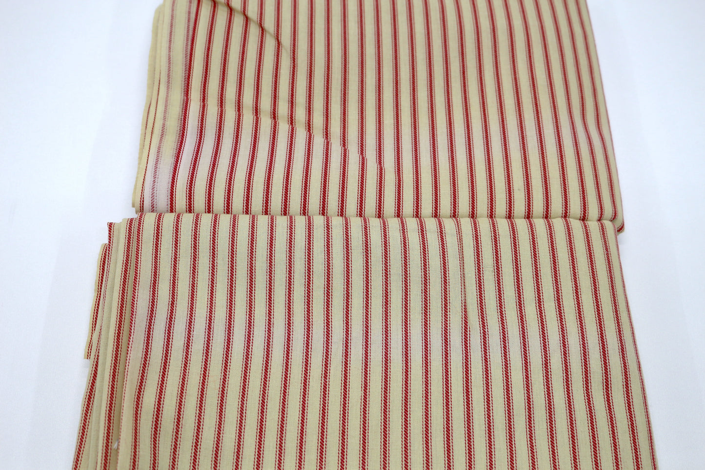 Sunstained Faux Red Ticking Cotton Fabric 43" x 3 yds