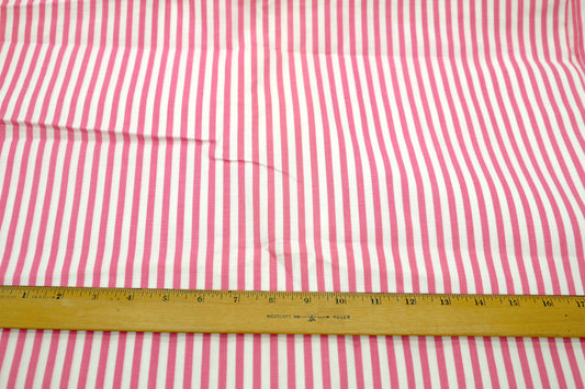 Pink & White Striped Cotton Fabric 46" wide