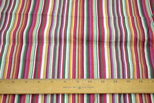Colorful Multi-Stripe Cotton Fabric 46" x 1.5 yds