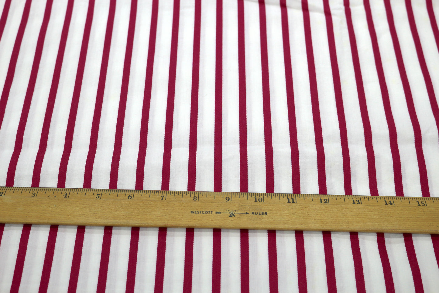 Fuchsia and White Striped Shirting Cotton Fabric 44" wide