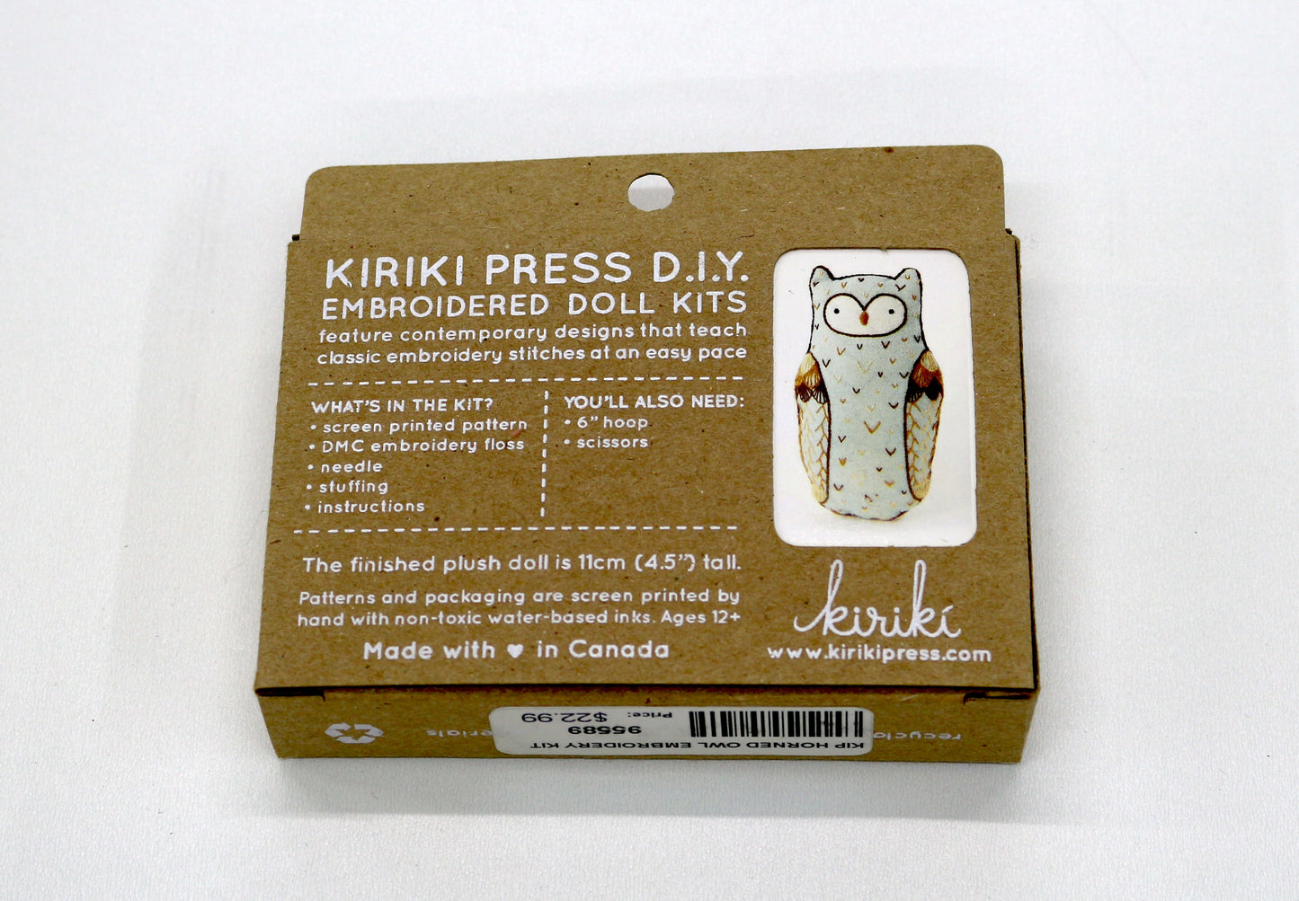 DIY Embroidered Doll KIt Horned Owl