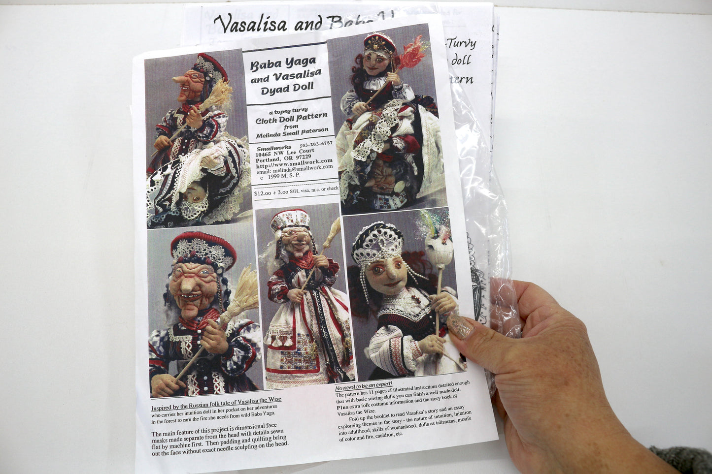 Baba Yaga and Vasalisa Dyad Doll Sewing Pattern, Topsy Turvy Doll