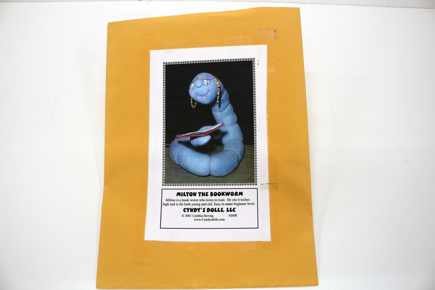 Milton the Bookworm Sewing Pattern