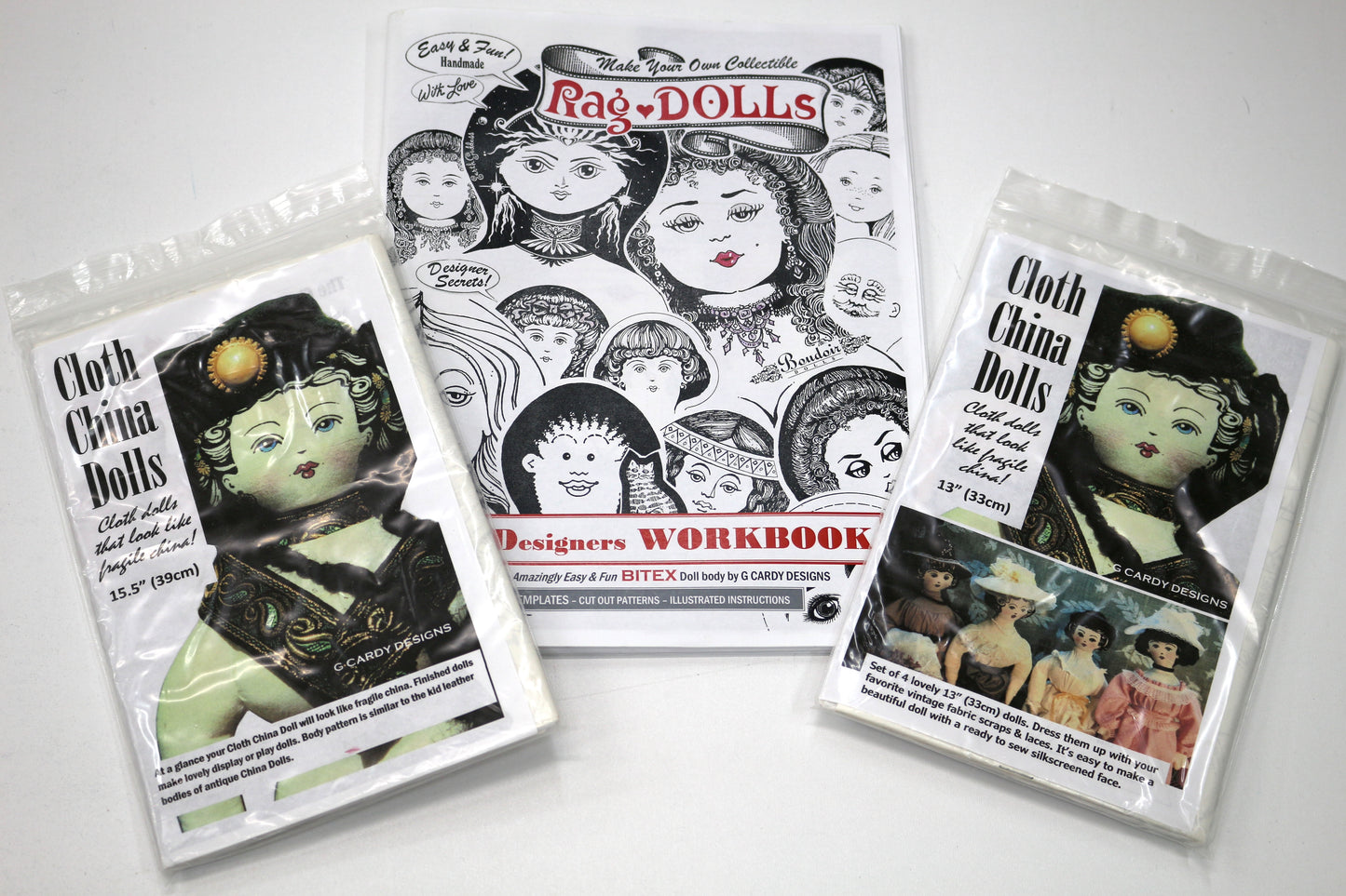 Cloth China Dolls Sewing Pattern 13" & 15.5" & Workbook
