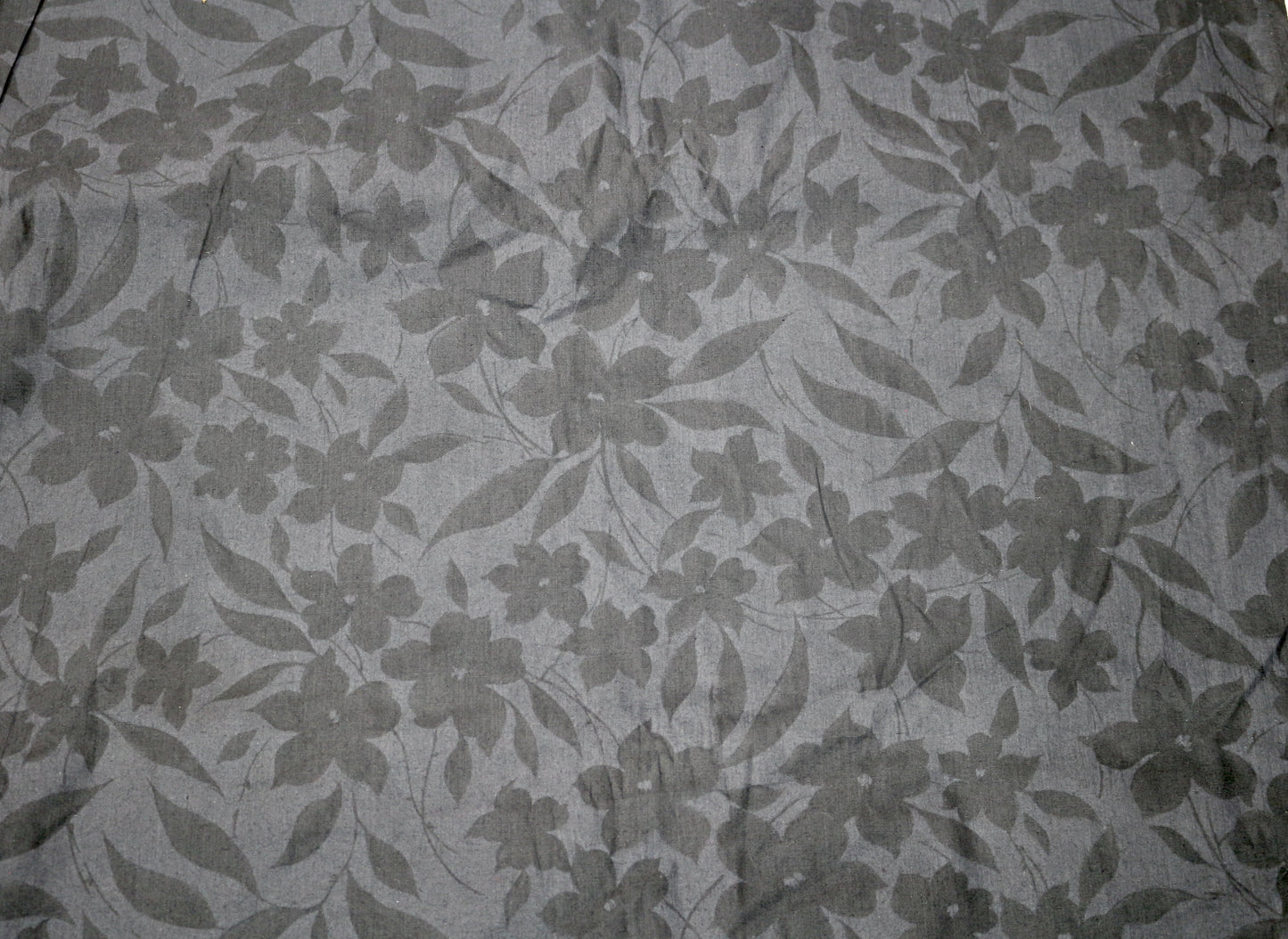 Black with Flower Print Cotton Blend  - 45" wide - Sold By The Yard