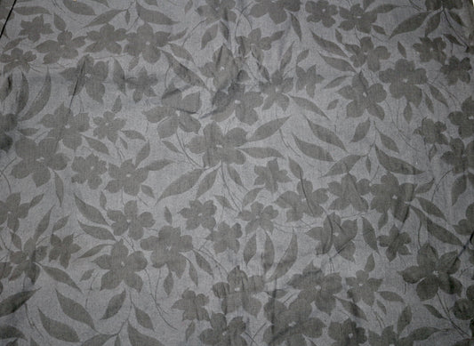 Black with Flower Print Cotton Blend  - 45" wide - Sold By The Yard