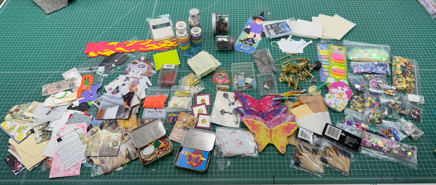 Mixed Media Maker Bundle — One Curated Set of Sequins, Papers & Crafty Bits