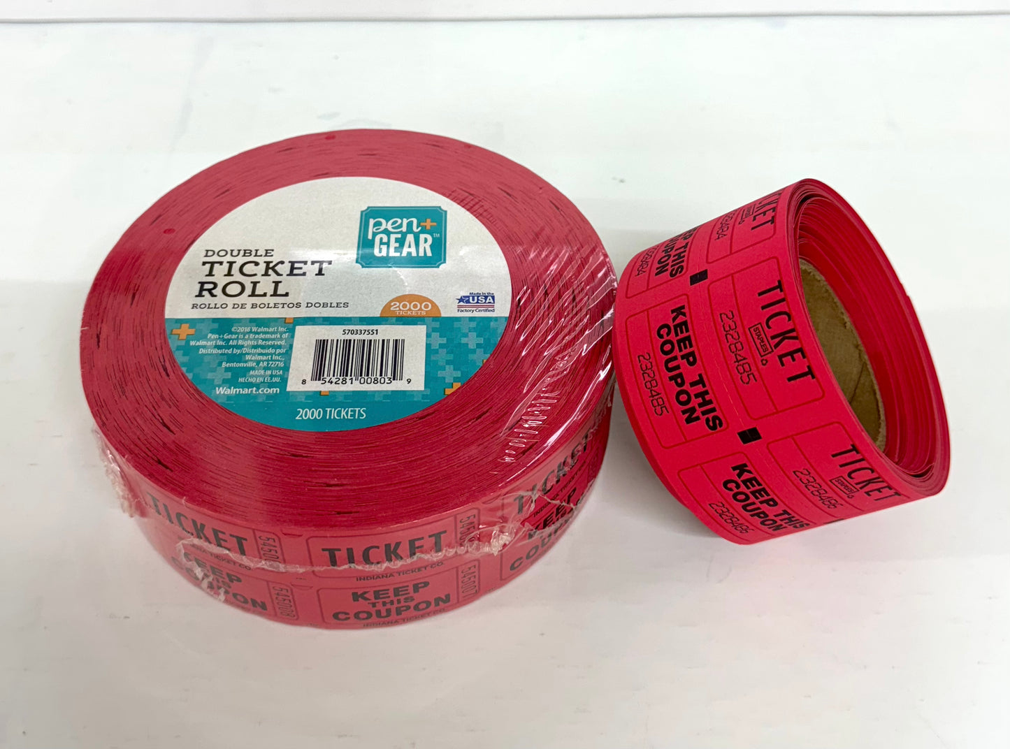 Red Double Ticket Roll — “Keep This Coupon” — Perfect for Events & Crafts