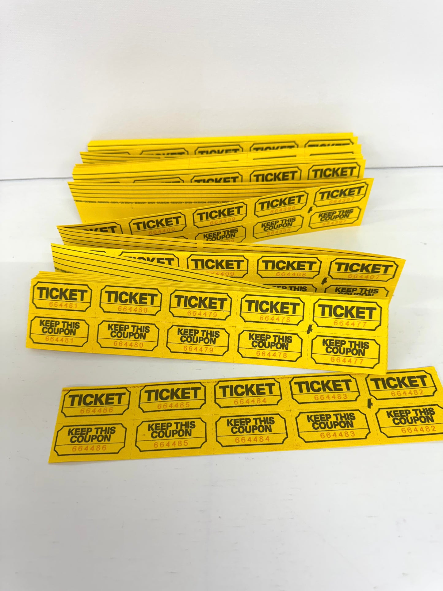 Yellow Ticket Strips — “Keep This Coupon” — Perfect for Events, Crafts & Journals