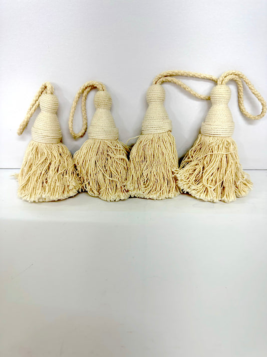Set of 4 Cream Tassels — Perfect for Crafts, Decor & DIY Projects