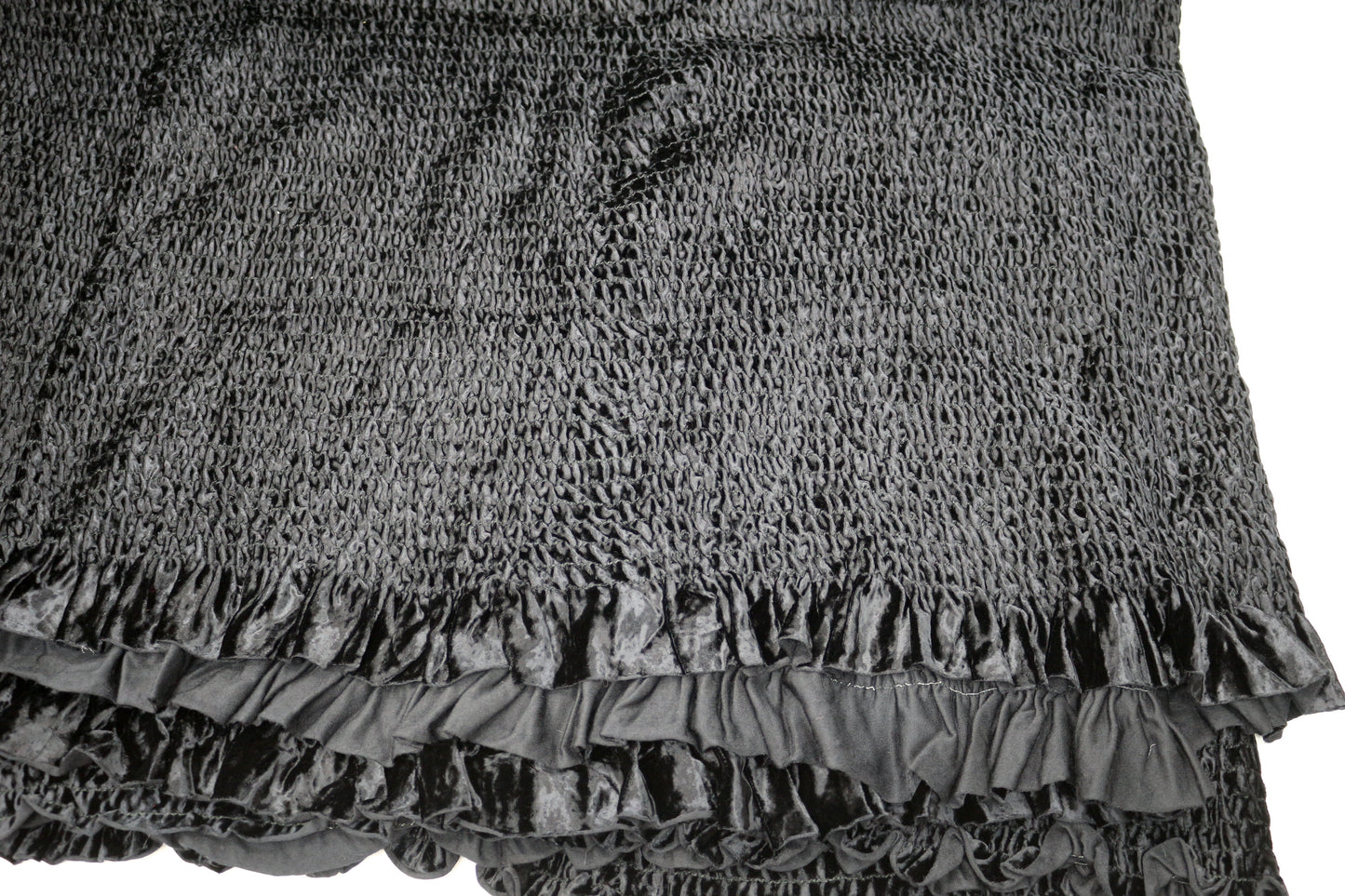 Shirred Black Velvet Fabric  58" x 3 yds
