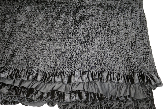 Shirred Black Velvet Fabric  58" x 3 yds