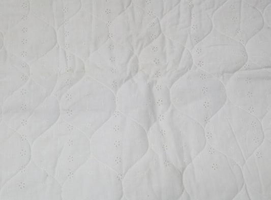 Quilted Eyelet Fabric (some stains) 1 yd